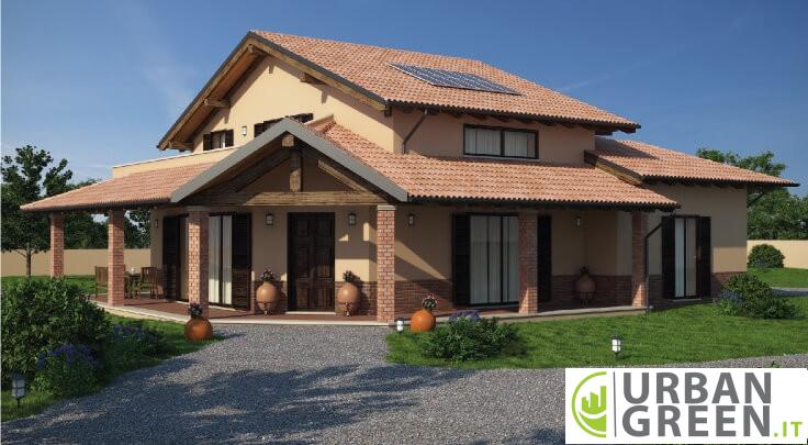 Villa in bioedilizia da 260mq - Casa in legno monopiano con torretta