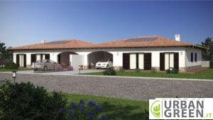 monopiano 280mq casa in legno bifamiliare urb33 vista frontale