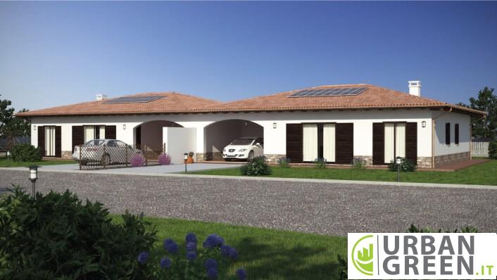 monopiano 280mq casa in legno bifamiliare urb33 vista frontale